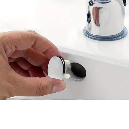 @ Lu’s Today® - Basic Bathroom Essentials - Wastafel Overloop Rozet – Rond – Chroomlook – ABS Kunststof – Ø 22–24 mm