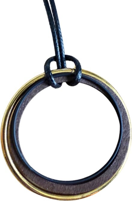 Ketting ringen hout metaal - Charme Bijoux
