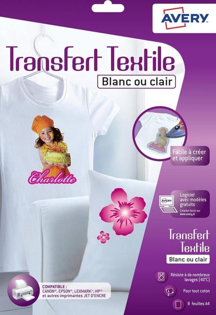 transferfolie Avery t-shirt A4 transparant doos a 8 vel