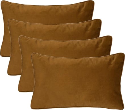 Atmosphera Bank/sierkussens Sophia - 4x stuks - 30 x 50 cm - polyester met rits