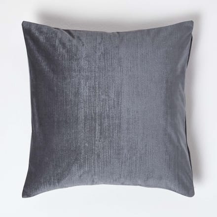 Homescapes fluwelen kussenhoes donkergrijs 45 x 45 cm