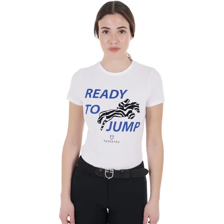 Katoenen dames-T-shirt Equestro Ready To Jump