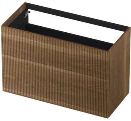INK - Onderkast 2 Laden Push To Open Verticaal Gefreesd Bestaande Uit: - 1000x450x650 Mm - Massief Eiken Ash Grey