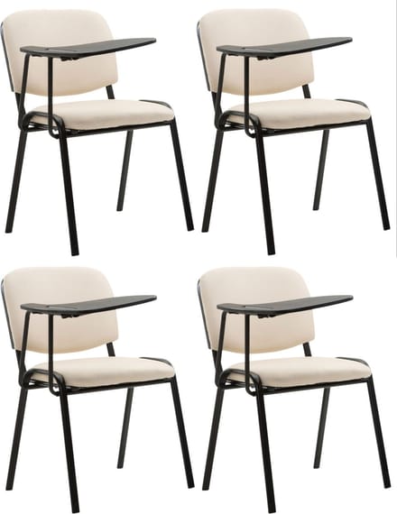 CLP Ken Set van 4 stoelen - met klaptafel - Kunstleer creme