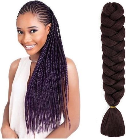 X-Pression Ultra Braid Premium - Vlechthaar Diep Donkerbruin - Darkbrown  - Synthetisch haar Donker kastanjebruin
