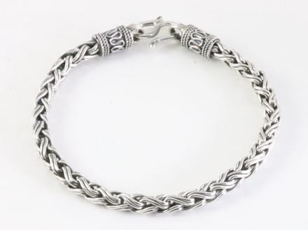 Zware gevlochten zilveren armband - lengte 19 cm