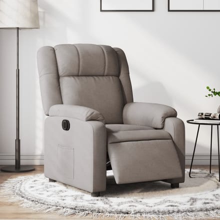 vidaXL - Fauteuil - verstelbaar - elektrisch - stof - taupe