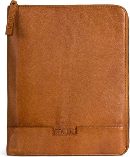 MUUD - Göteborg - Luxe lederen brei-etui - kleur: Whisky