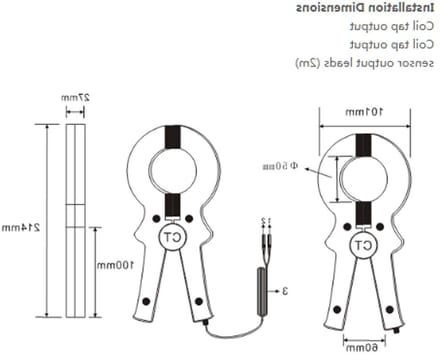 Stroom Sensor - Stroomklem - Elektrische Metingen - Grote Klem Diameter - 50mm - Zwart