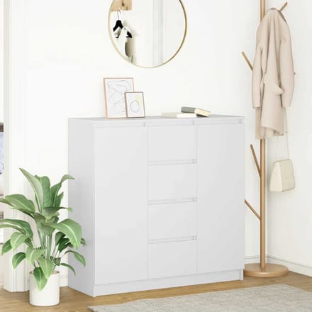 vidaXL - Dressoir - met - lades - 100,5x35x98,5 - cm - spaanplaat - wit