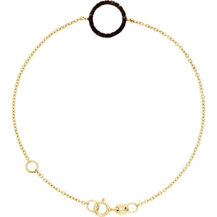 Zwarte cirkel Bracelet Black Diamonds 0,20 Cts Yellow Gold