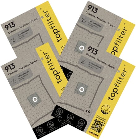 Set van 4 pakketten van 4 stofzuigerzakken 64913 Moulinex TopFilter Premium