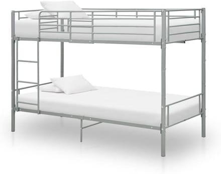 Stapelbed Metaal - Hoogslaper Kinderen - Ruimte Besparen - Robuuste Constructie - 90 x 200 cm - Grijs