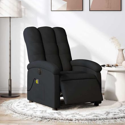 vidaXL - Massagestoel - elektrisch - verstelbaar - stof - zwart