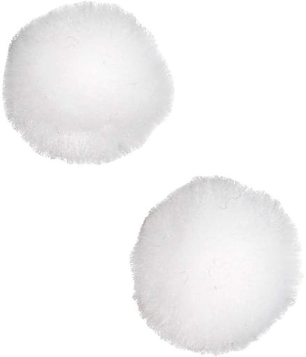 Pompons, d 20 mm, wit, 100 stuk/ 1 doos