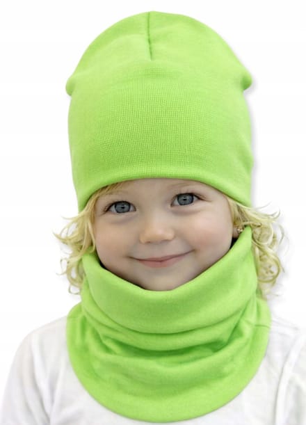 Dartomik Kinder Set - Hoed en Sjaal - Lente - Heldergroen