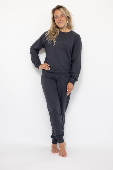 Joggingpak dames, Huispak dames - Antraciet grijs - Maat M