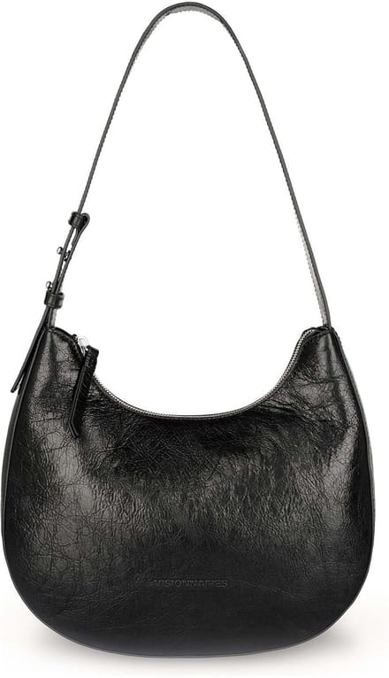 LES VISIONNAIRES Harper Schoudertas Leder 28 cm - Dames - black metallic