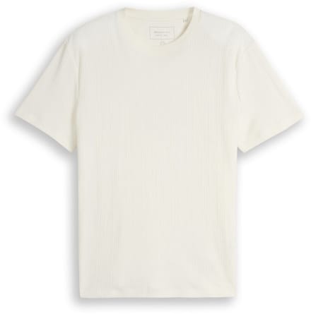 Tom Tailor Denim - T-shirt met wafelstructuur - Maat XXL - Wool White