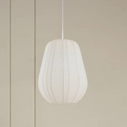 Lindby - Hanglamp - 1licht - Stof - H: 38 cm - E27 - wit