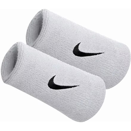 Nike Swoosh Doublewide Zweetband Verpakking 2 Stuks-Wit,Zwart