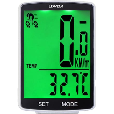 Ordinateur de vélo sans fil LIXADA Écran LCD multifonctionnel Ordinateur de vélo VTT White Shell vert