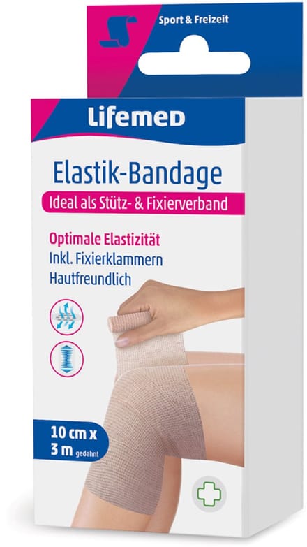 Lifemed elastisch verband, beige, 100 mm x 3,0 m