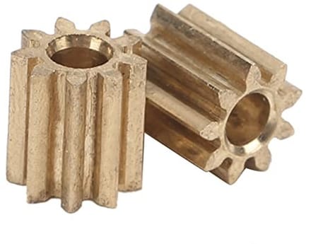 Tandwiel 9 tanden 5 mm messing motor - Duplo Intelli Lok module 04 vervanging - 2 stuks
