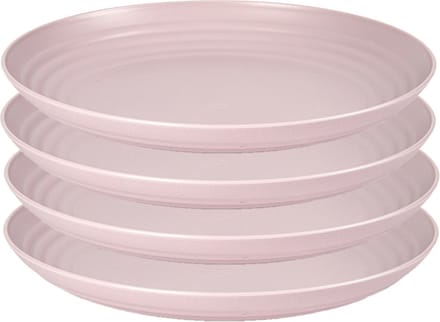 PlasticForte Rond bord/camping bord - 4x - D22 cm - lichtroze - kunststof