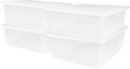 IRIS Cristalbox Opbergbox - 28L - Kunststof - Transparant - Set van 4