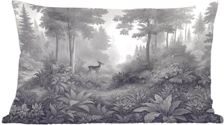 Sierkussens - Kussentjes Woonkamer - 60x40 cm - Bos - Hert - Zwart - Wit