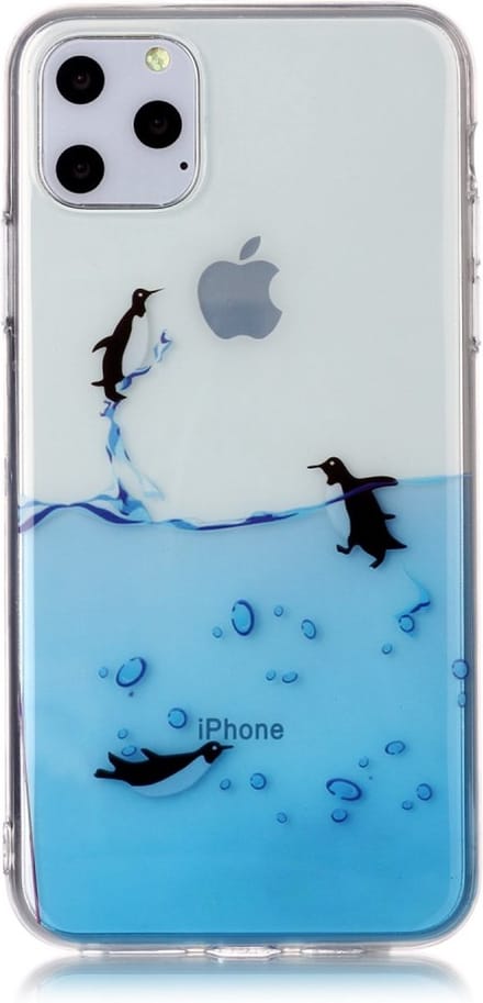 Peachy Pinguin hoesje TPU case geschikt voor iPhone 11 Pro Max - Transparant