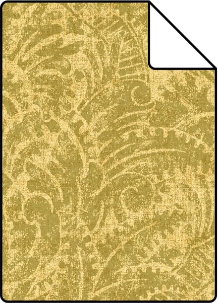 Proefstaal ESTAhome behang ornamenten okergeel - 26.5 x 21 cm - 131615-S