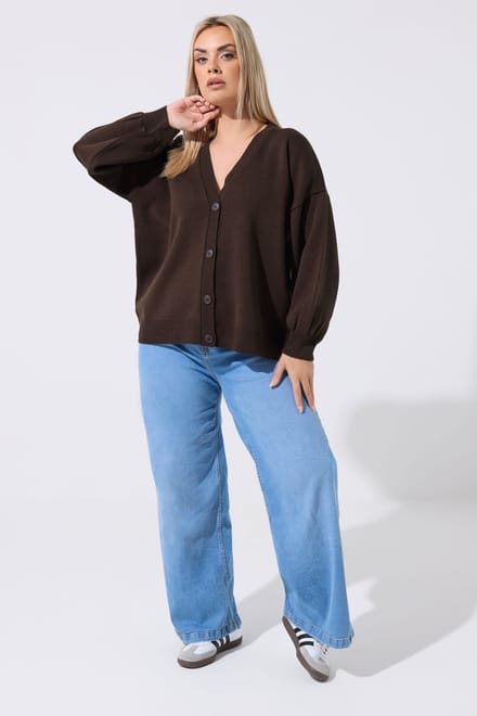 Limited Collection Chocoladebruin Vest Met Ballonmouwen Size 50-52