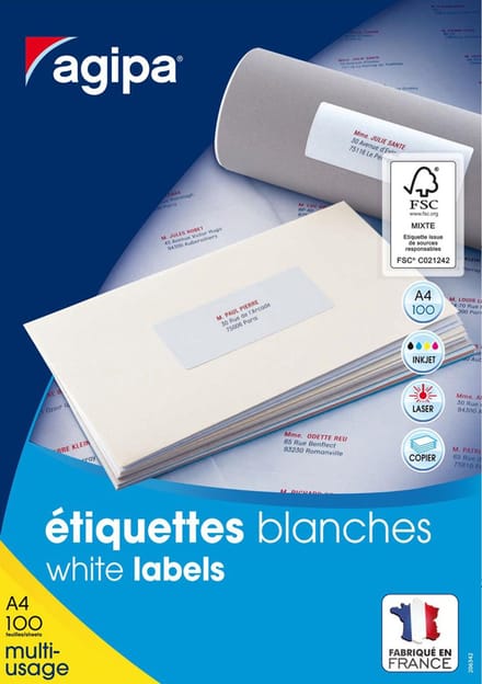 Universele etiketten, 99,1 x 57 mm, wit