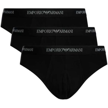 Armani slips met logo band 3-pack zwart