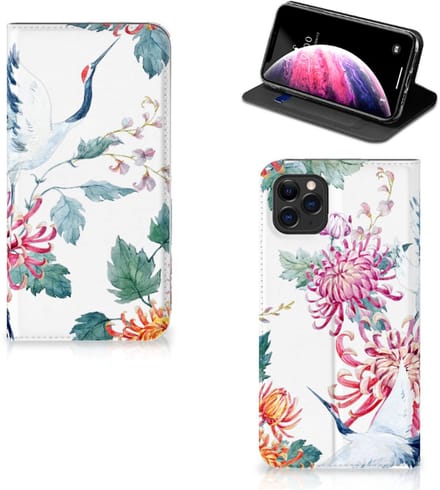 Apple iPhone 11 Pro Max Hoesje maken Bird Flowers