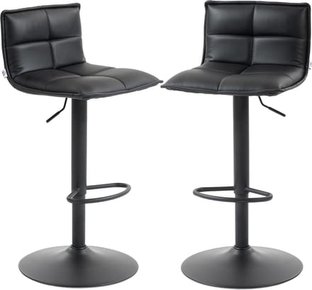 HOMCOM barkruk - PU, metaal - 44x45x106cm - Zwart