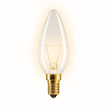 1x Kaarslamp Gloeilamp E14 - 25W - Warm Wit Licht (2700K) - 150 lm - 1 jaar - Dimbaar