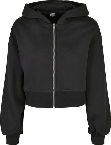 Urban Classics - Short Oversized Zip Jacket - S - Zwart