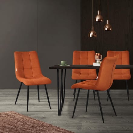 Luxe Eetkamerstoelen Set van 6 - Zwart - Novihome