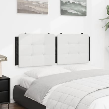 vidaXL - Hoofdbordkussen - "Zadar" - 140 - cm - kunstleer - wit - en - zwart