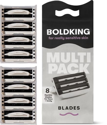 Boldking Scheermesjes Extra Sensitive - Scheermes Man & Vrouw - Scheerset Extra Gevoelige Huid - Heren & Dames - 8 Razor Blades Mannen