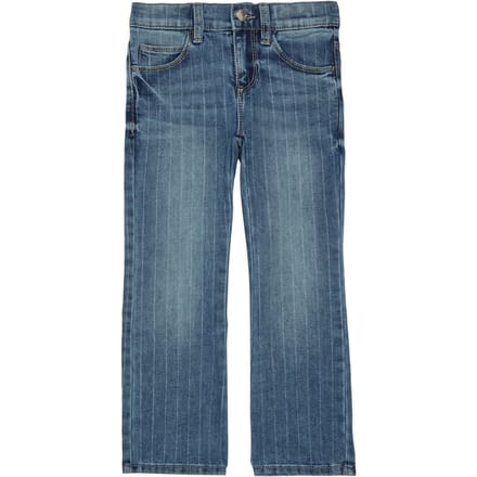 s.Oliver - female - Betsy jeans / normale pasvorm / halfhoog / wijduitlopende pijpen / glinsterende krijtstrepen