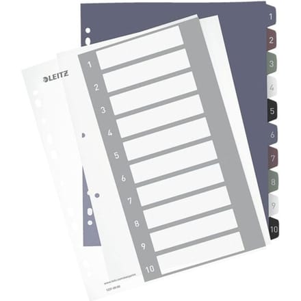 Leitz 1237 Style Register Din A4 1-10 Polypropyleen Meerdere Kleuren 10 Tabbladen 1237-00-00