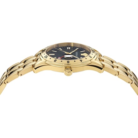 Versace Greca Time GMT VE7C00723 Horloge - Staal - Goudkleurig - Ø 41 mm