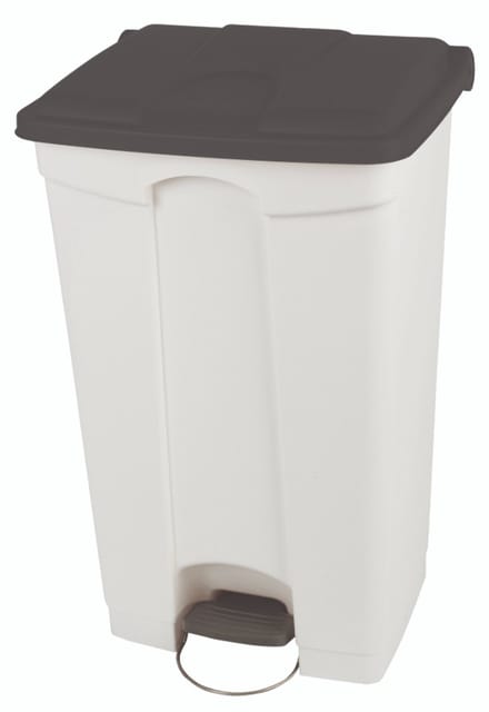 Pedaalemmer - Container met deksel - Verrijdbaar - HACCP - 90 liter - Grijs