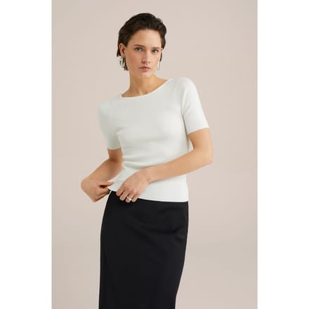 We Fashion Knitted Pullover White Maat: L | Sweaters Outlet | Dames | Wit