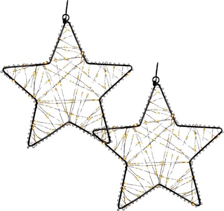 Anna's Collection Verlichte ster - 2x - 100 led lampjes - warm wit - D26 cm - kerster figuur - kerstverlichting