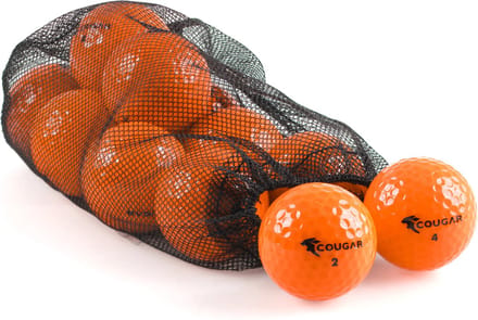 Cougar - Oranje Golfballen - 12 stuks in net